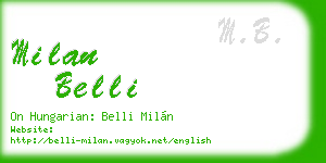 milan belli business card